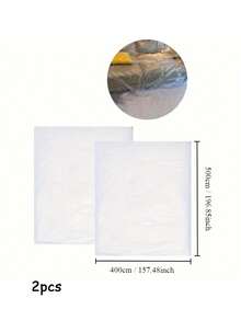 1pc/2pcs Transparent Furniture Dust Cover, Wardrobe Sofa Protective Film, Renovation Plastic Dust Cover, Paint Spray Dust Cover - Clear - View 18