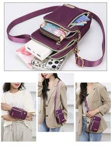 1pc Mini Crossbody Bag With Earphone Anti-Lost Strap,Small Shoulder Bag,Small Shoulder Bag With Earphone Jack,Crossbody Bag With Adjustable Shoulder Strap,Portable Coin Purse,Four Colors Available, Multi-Layer Crossbody Bag, Large Capacity,Very Suitable For Commuting, Traveling, Hiking And Other Occasions,Also A Great Choice For Various Holiday Gifts - Multicolor - View 5