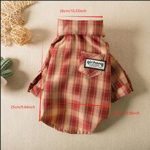 1 件宠物休闲格子衬衫，时尚春夏设计