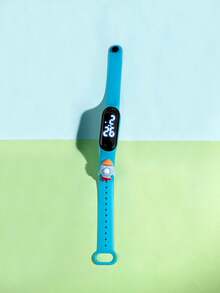 Set de 3 piezas: Reloj electrónico para niños con diseños de astronauta/cohete/fútbol, reloj digital LED minimalista de dibujos animados, pulsera rastreadora de actividad LED, adecuado para estudiantes de primaria y secundaria - Multicolor - Ver 10