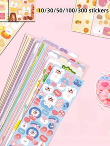 20/60/100/200 件可爱卡通贴纸，不干胶贴纸，派对 DIY 贴纸，趣味风格，可爱卡通主题，适合成人和青少年学校用品，返校