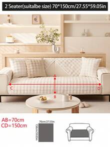 1pc Thick Plush Sofa Cushion Cover, Non-Slip Sofa Protector, Dust-Proof And Dirt-Resistant, Machine Washable, Pet-Friendly, Suitable For All Seasons, Fits 1-4 Seat Sofas, Bedroom, Office, Living Room - White - View 17