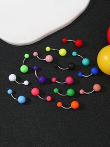 15 anelli per ombelico in acrilico colorato misto, in acciaio inossidabile ipoallergenico, design minimalista, pelle liscia, adatti per uso quotidiano, matrimoni, festa della mamma