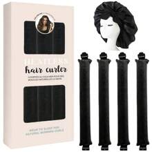 5 Piece Set No-Heat Curler, Bow Curlers, Shower Cap Set, Create Big Waves Sleeping Curlers, Satin Sleep Cap & Accessories, Multi-Function Styling Accessories Suitable For All Hair Types, Suitable For Work, Yoga, Cooking, Sports And More, Hair Styling, Hair Stuff, Curly Hair Products ,Hair Accessories