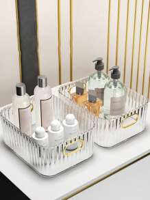 1 pièce Organisateur de maquillage en acrylique transparent | Plateau de rangement incassable pour la coiffeuse et la salle de bain | Multi-usage pour les soins de la peau, les fournitures de bureau, les collations | Accessoire essentiel pour le bureau/dortoir économisant l'espace - Cadeau portable pour les femmes, les étudiants (cadeau d'anniversaire élégant, déménagement à l'université) Rentrée scolaire