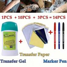 14 件纹身转印套装：包含凝胶、模板纸、练习皮和记号笔 | 无香精，无需电池，适合初学者纹身艺术家和纹身艺术家 - 彩色 - 查看 15