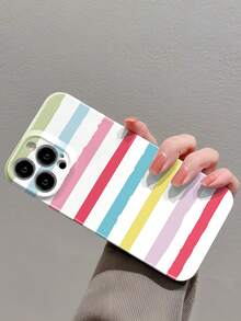 1 件简约条纹图案穿孔亮面 Filmotec 硬质手机壳适用于 11/12/13/14/15/16 Pro Max 防水防震防摔防刮 - 彩色 - 查看 4