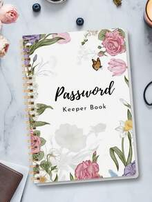 1本密码本，用于记录网站地址登录信息，A5尺寸（5.2英寸 x 7.6英寸），密码管理本，带笔记栏和内袋，办公学习用品，办公桌配件，情人节礼物（女士适用）。
