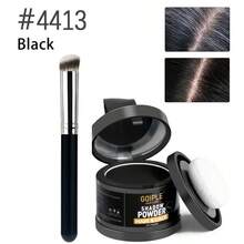 Goiple 5g Polvo fijador para la línea del cabello, resistente al agua, cobertura instantánea, ocultador de raíces, reparación de peluca de encaje, adecuado para rellenar sienes, cejas, barba, malla de peluca y frente, herramienta de maquillaje para mejorar el ocultador de bordes, incluye espejo pequeño, borla esponjosa y pincel para la línea del cabello. - Negro - Ver 20