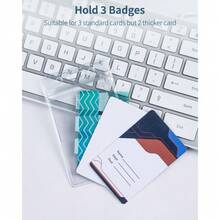 Uniclife 6 Pack Vertical ID Badge Holder - Waterproof Clear Sleeve Case Cover - Heavy Duty Protector Pouch With Resealable Zip For Proximity Key, Driver's License And Credit Cards - 6 PCS-Vertical - View 2
