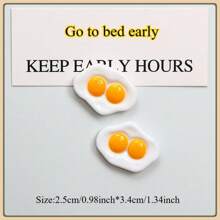 Realistic Kitchen Fridge Magnets Fake Fried Egg Decor, Black & White Version For Photo Wall, Home Kitchen Office Whiteboard Cabinet Decoration, Gifts For Friends & Family, Valentine's Day