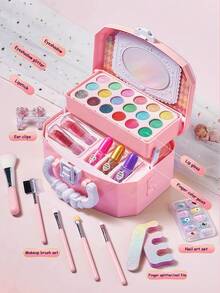 儿童化妆套装玩具化妆套装礼物，适合女孩，角色扮演化妆玩具化妆盒，节日礼物