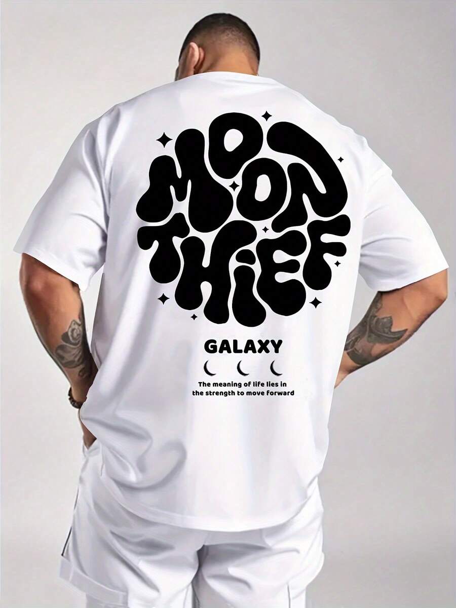 Men's Summer Short Sleeve Printed-Shirt - White - View 1