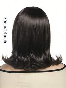 Retro 14-Inch Women's Wig With Flat Bangs - Short Straight Hairstyle, Heat-Resistant Synthetic Hair, Perfect For Role-Playing, Daily Holidays, Christmas, Valentine's Day And Music Festivals, Retro Style, Daily Parties, Synthetic Hair, And Party Daily Wigs