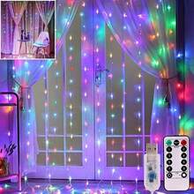1 件窗帘仙女灯,USB 供电 LED 仙女灯串,具有 8 种照明模式,适用于派对、客厅、卧室、室内装饰、婚礼、生日、单身派对(暖白/白色/多色) - USB窗簾燈 - 查看 15