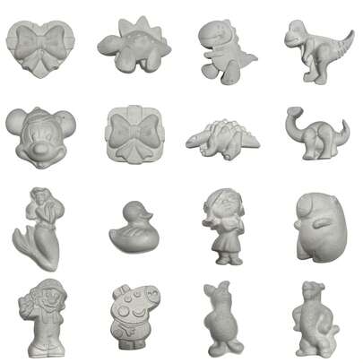 Figuras de yeso para pintar ideal para fiestas infantiles pieza Juguete de pintura de miniatura creativa de yeso blanco para niños - Pintura y creación de muñecas de yeso DIY, juguetes de arte y manualidades para niños (entrega aleatoria) (empaque aleatorio)