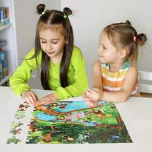 100pcs Animal Theme Jigsaw Puzzle, Educational Learning Puzzle Game, Preschool Toy, Birthday & Christmas Gift