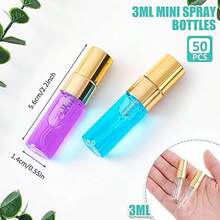 6 件/30 件/50 件 2ML/3ML/5ML/10ML 空玻璃喷雾瓶，可再填充迷你香水雾化器，带镀金喷雾器的便携式旅行样品瓶，男女通用化妆品容器，适合作为送给父母和朋友的礼物 - 彩色 - 查看 9