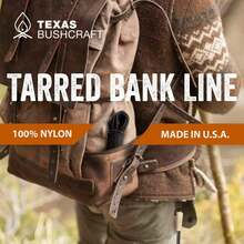 Texas Bushcraft Tarred Bank Line Twine - #36 Black Nylon String For Fishing, Camping And Outdoor Survival – Strong, Weather Resistant Bankline Cordage For Trotline - Braided - View 3
