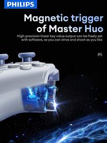 PHILIPS 飞利浦 DLK5080 游戏手柄，双霍尔效应 1000Hz 机械按键，蓝牙，超长续航，游戏体验极佳，内置 6 轴陀螺仪，兼容 Switch、PC、手机、电视、Steam