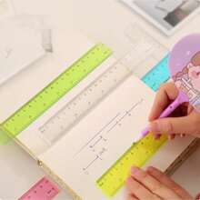 Righello in plastica trasparente, righello stazionario creativo, strumento di misurazione per studenti, righello colorato, forniture scolastiche, ritorno a scuola