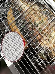1pc Portable Metal Barbecue Basket - Large Capacity Mesh Rack, Detachable Handle, With Ergonomic Handle, Suitable For Evenly Cooking Fish, Chicken Wings, Steaks And Vegetables, Outdoor Camping, Picnic, Backyard BBQ, Essential Cooking Tool For BBQ Enthusiasts, Stainless Steel Barbecue Fish Basket With Wooden Handle - Reusable Outdoor Grill Net, Suitable For Fish, Vegetables Etc. - Ideal For Picnics And Backyard BBQs, Random Color