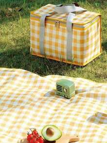 1 PC Zippered Insulated Picnic Basket Refrigerated Bag, Reusable Outdoor Sealed Food Storage Bag, Top Zippered Insulated Refrigerated Bag - Suitable For Hot Or Cold, Picnics, Beaches, Food Delivery, Outdoor Use - Multicolor - View 6