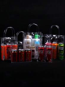 20pcs/Pack (20*20*8cm) Birthday Party Gift Bags, Transparent Reusable Waterproof Multipurpose Holiday Gift Tote Bags