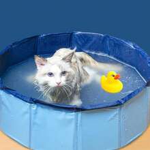1pc Foldable Pet Bathtub, Portable Blue Dog Swimming Pool For Small/Medium Pets, Suitable For Dogs And Cats, Movable Pet Bathing Tub, Pet Cleaning Supplies