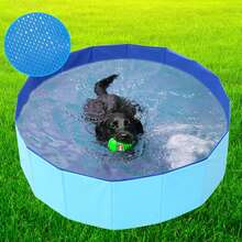 1pc Foldable Pet Bathtub, Portable Blue Dog Swimming Pool For Small/Medium Pets, Suitable For Dogs And Cats, Movable Pet Bathing Tub, Pet Cleaning Supplies
