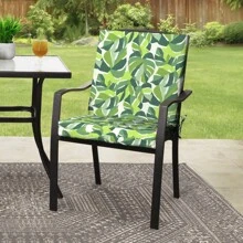 37" L X 19.5" W Green Monstera 1 Piece Rectangle Outdoor Chair Cushion