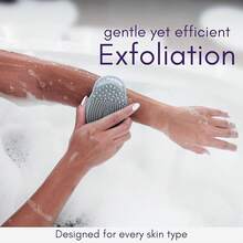 Avilana Silicone Body Scrubber – Gentle Shower Brush & Loofah – Silver-Infused Options – Fast-Drying, Hygienic, BPA-Silicone Body Exfoliator Sensitive Skin, Men & Women - S2-gray - 查看 3