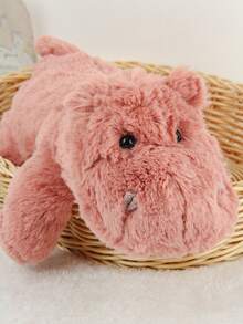 1个粉色河马毛绒玩偶，触感柔软的毛绒抱枕，可爱的毛绒玩偶，适合儿童和成人，蓬松的野生动物毛绒抱枕，床头装饰，毛绒玩偶，送给亲朋好友的礼物 - 粉色 - 查看 8