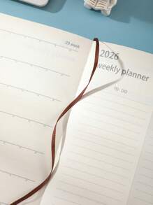 1 Pc 2026 English Planner Without Pen, Suitable For Office School Supplies, Back To School
