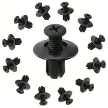 100 Pieces/50 Pieces/30 Pieces/20 Pieces 8mm Automotive Plastic Expansion Clip, Mudguard Push Rod - Black - View 2
