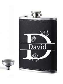 Frascos de aço inoxidável personalizados com impressão de letras, mini garrafa de licor de aço inoxidável portátil e compacta para exterior, presente