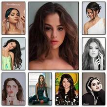 1/3 件歌手海报美丽女孩帆布艺术印刷墙壁艺术适合卧室和客厅家居装饰名人相框名人 - 彩色 - 查看 2