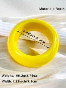 1 pieza Brazalete de mujer de material de resina de color brillante