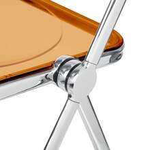 Lot de 1 Chaise Pliante en Plastique, Chaise de Salle à Manger en Acrylique, Chaises de Cuisine pouvant supporter 150kg, 46*46*75cm - Jaune citron - Voir 7