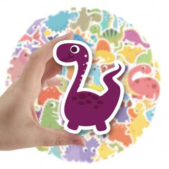 20pcs Cute Cartoon Dinosaur Stickers, Personalized Decorative DIY Stickers For Phone Case, Notebook, Water Bottle, Luggage, Helmet, Motorcycle, Guitar - White, Fun Graffiti Stickers, Suitable For Gifts And Rewards School Supplies, Back To School