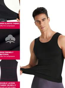 TAILONG Men Compression Shirt Shapewear Slimming Body Shaper Vest Undershirt Tummy Control Tank Top