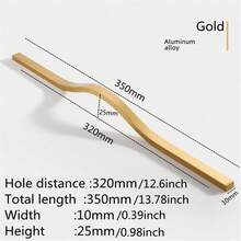 1 Pc Simple Aluminum Alloy Black Brushed Furniture Cabinet Door Handles Curved Wardrobe Drawer Cabinet Door Handle Furniture Hardware