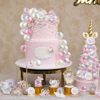 60/20/1 Stück Neue Kuchen Dekorationen zum Backen, Makronen farbige Schaumstoffkugeln & Perlen Dekorationszubehör, Geburtstags Party, Hochzeit, Feiertage, Weihnachten, Halloween, Thanksgiving, Valentinstag Kuchen selber machen, Abschlussfeier, Abschluss Kuchen Dekorationen