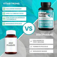 Vitastrong Marine Collagen With Hyaluronic Acid And Vitamin C – Hydrolyzed Collagen Type 1 & 2 Collyss And Cartidyss, 180 High Quality Tablets - 其他 - 查看 6