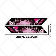 1 对动漫眼睛设计女孩脸贴纸适用于 JDM 自行车车架、山地自行车头管车架、电动自行车装饰、乙烯基贴花 - 均碼 - 查看 18