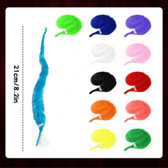 6pcs/12pcs/1pc/9pcs/24pcs Magic Caterpillar Rainbow Eyes Movable, Magic Toy Twisted Fluffy Worm Rope Magic Toy Party Gift (Parts Colors Send Randomly)