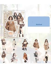 20pcs/Pack Vintage Fashionable Artistic Style Girls PET Waterpoof Junk Journal Scrapbooking Decorative Craft Scrapbook Stickers 10design Pattern, School Supplies, Back To School