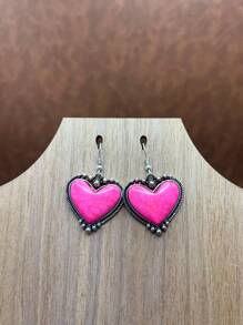 Boho Style Heart Beaded Necklace And Matching Heart Shaped Earrings, Vintage Fashion Jewelry Set For Women, Girls, Daily Outfit, Party Accessories, Jewelry, Gift For Family/Friends/Yourself