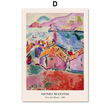 1pc/3PCS Vintage Abstract Matisse Exhibition Mid Century Landscape Posters Prints Wall Art Canvas Painting Picture Living Room Home Decor Frameless Vintage Frame Vintage