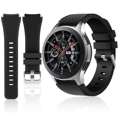 1 pezzo Cinturino in silicone da 22mm, compatibile con Samsung Gear S3 Frontier/Classic, cinturino di ricambio sportivo in silicone, adatto per Gear S3 Frontier/S3 Classic, Watch 2 Pro/GT/GT2(46mm)/GT2E/GT2 Pro/Watch 3/3 Pro, cinturino universale in morbido silicone da 22mm